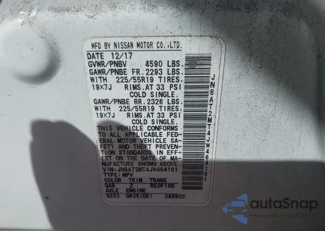 2018 Nissan Rogue Sl из США, поврежденный, VIN JN8AT2MT4JW464181